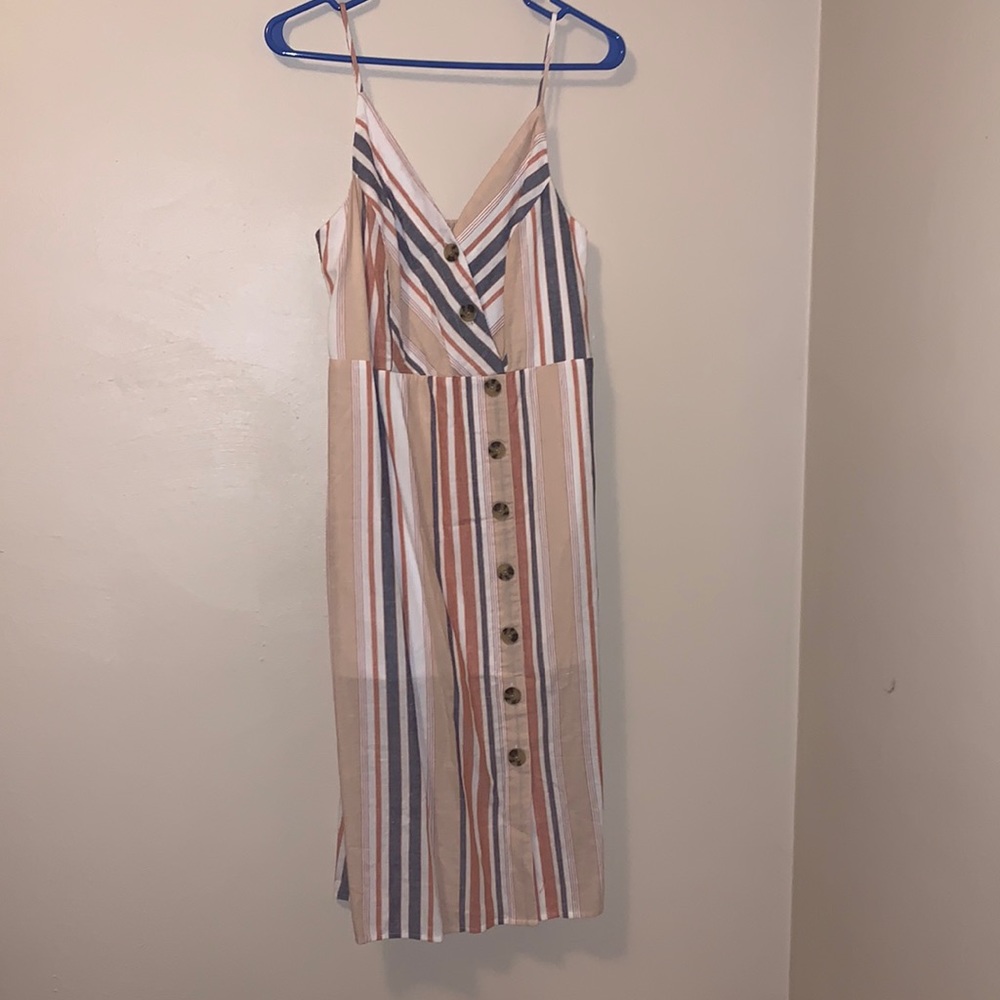 Stripped button up dress